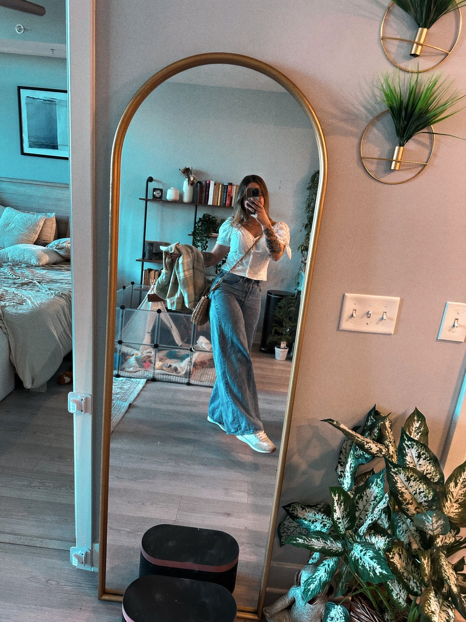 eyelet crop top: express
wide leg jeans : target
tennis shoes: toms 

#LTKStyleTip #LTKSeasonal #LTKFindsUnder50