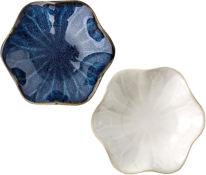 2Pcs Ceramic Jewelry Dish - Lotus Leaf Shape, for Ring Holder Necklace Small Key, Suitable for Mo... | Amazon (US)