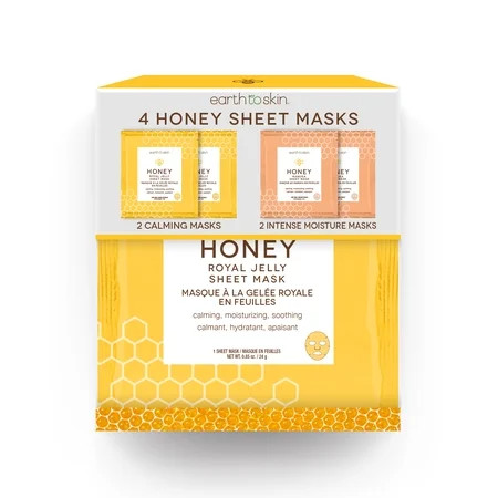 Earth to Skin Honey Royal Jelly Sheet Masks 4 Pack | Walmart (US)