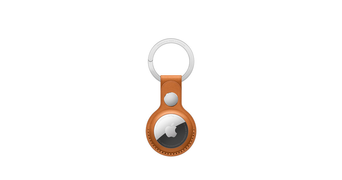 AirTag Leather Key Ring - Golden Brown | Apple (US)