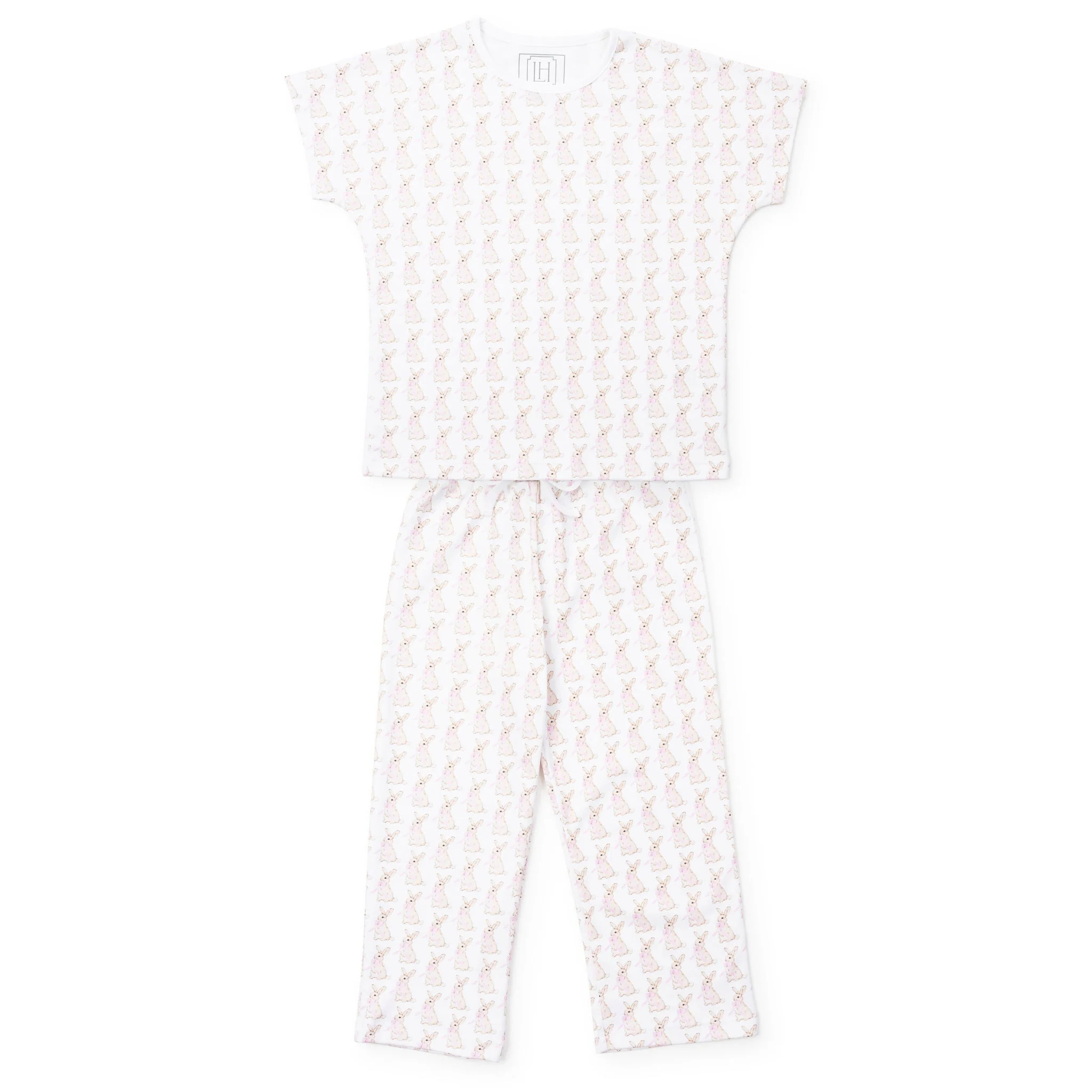 Merrick Girls' Pant Set - Easter Bunnies Pink | Lila and Hayes
