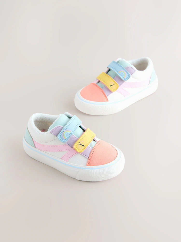 Multi Pastel Wide Fit (G) Touch Fastening Trainers | Next US
