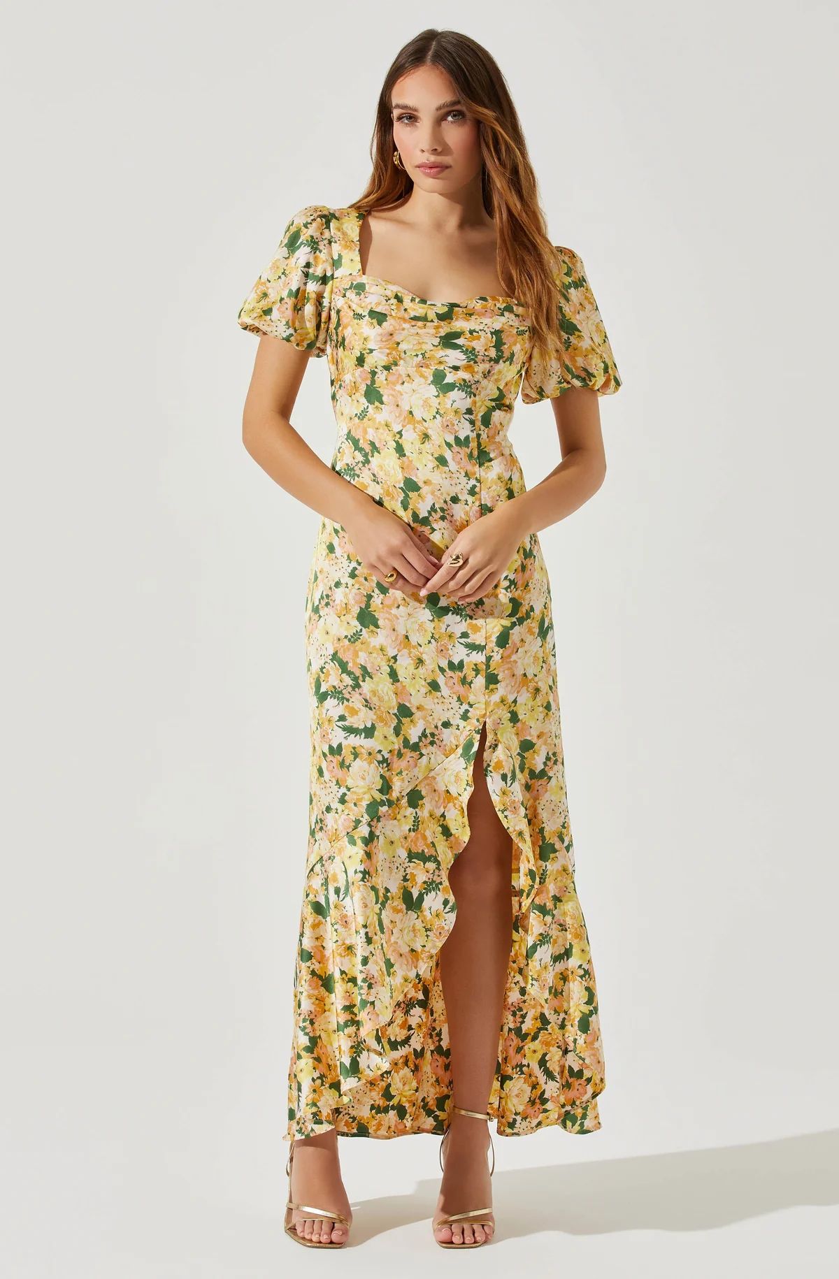 Dayanara Puff Sleeve Floral Maxi Dress | ASTR The Label (US)