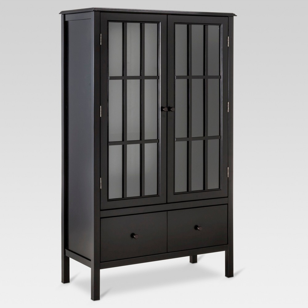 Windham Tall Storage Cabinet with Drawer Black - Threshold | Target