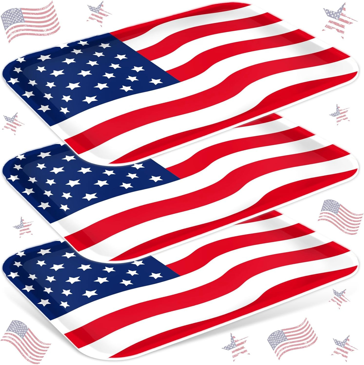 JarThenaAMCS 3Pcs Patriotic Serving Trays 250th Anniversary USA Flag Melamine Platter 13 x 10 Inc... | Amazon (US)