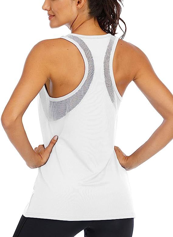 ICTIVE Workout Tank Tops for Women Loose fit Yoga Tops for Women Mesh Racerback Tank Tops Open Ba... | Amazon (US)