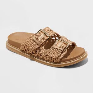 Women's Kylie Woven Two Band Footbed Sandals - Universal Thread™ | Target