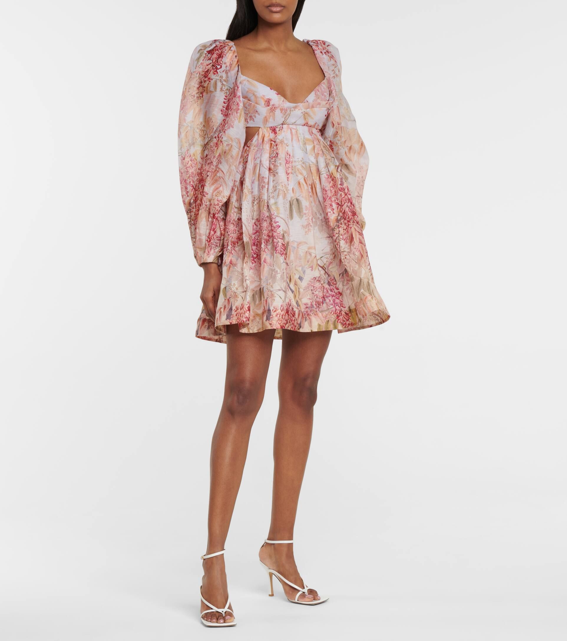 Botanica floral linen and silk minidress | Mytheresa (UK)