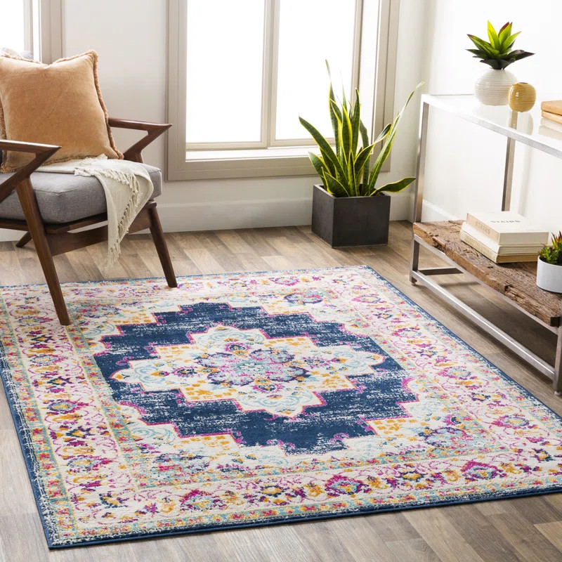 Fleeman Performance Navy/Pink Rug | Wayfair North America