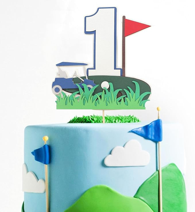 Golf 1st Birthday Cake Topper - Hole In One Birthday Party Decorations,One Year Golf Cake Topper,... | Amazon (US)