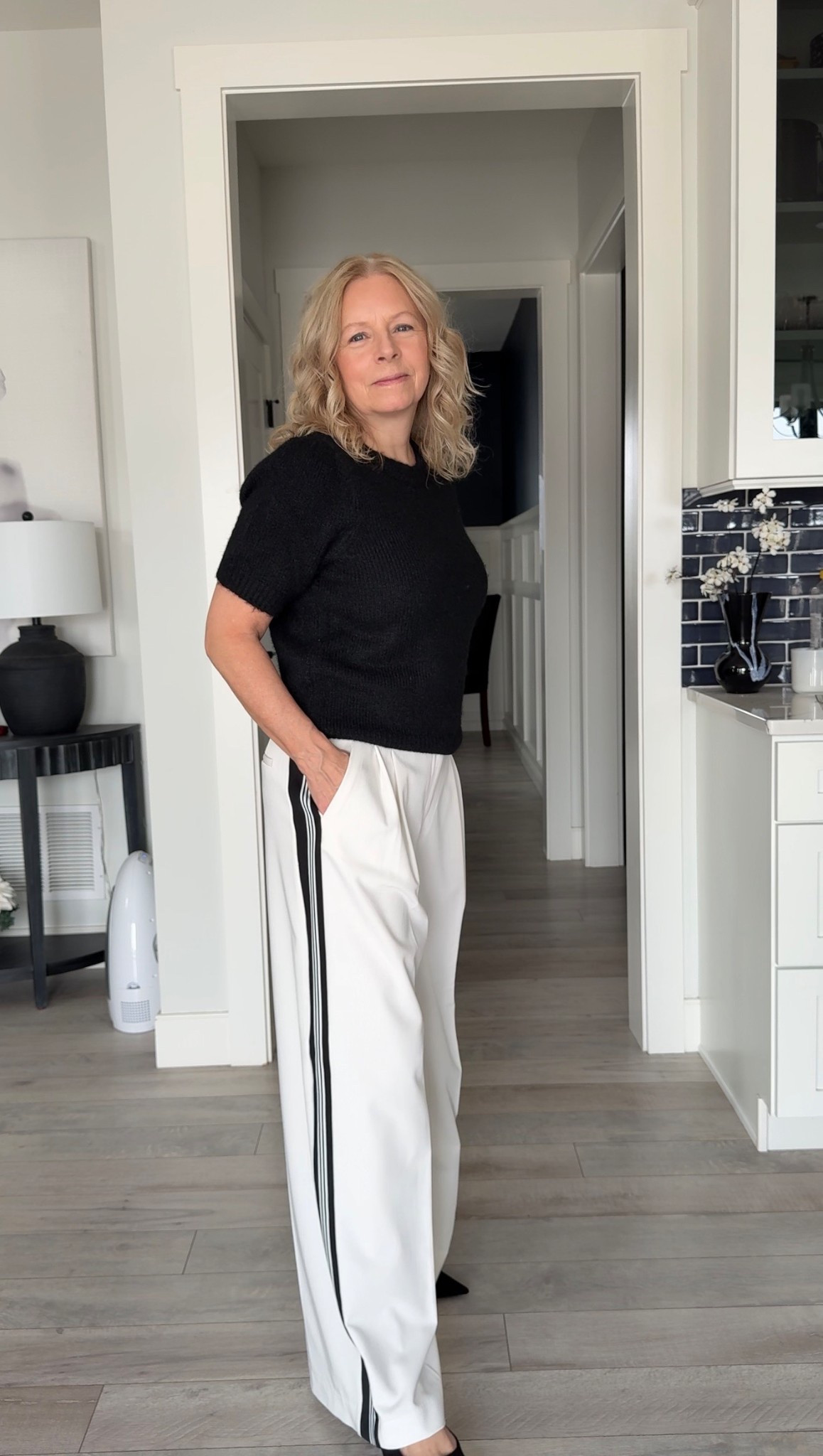 Building my spring wardrobe with lightweight pieces that will carry me through summer and even into fall.  H&M pants size 4. They are more cream color, not white. I’m 5’3” and the length is perfect with flats or a kitten heel. Petite friendly with a heel or kitten heel. Pair with any black top…fitted, blouse, sweater, etc. Would be great with a black blazer for a casual workwear look. Pair with a fitted lace or sheer top for a sexy date night look. 

#LTKOver40 #LTKootd #LTKgrwm