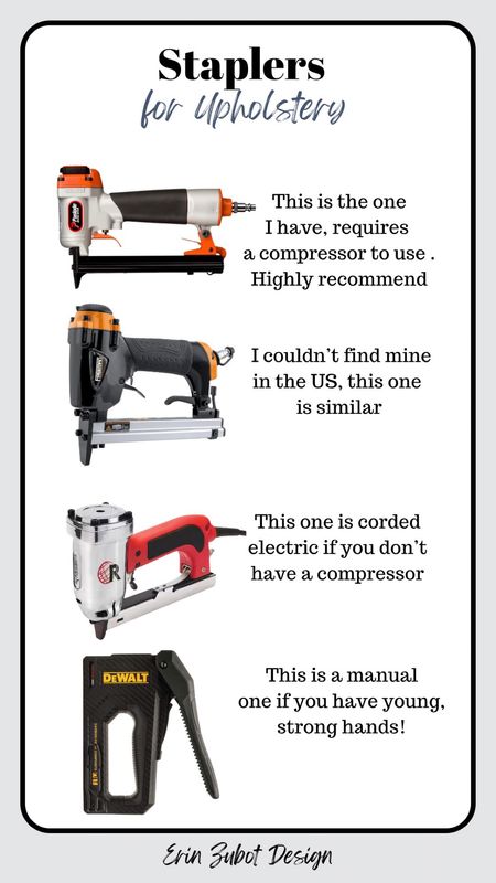Staple guns for upholstery and other household uses!  I’ve used mine for carpet and wood projects as well 



#LTKhome