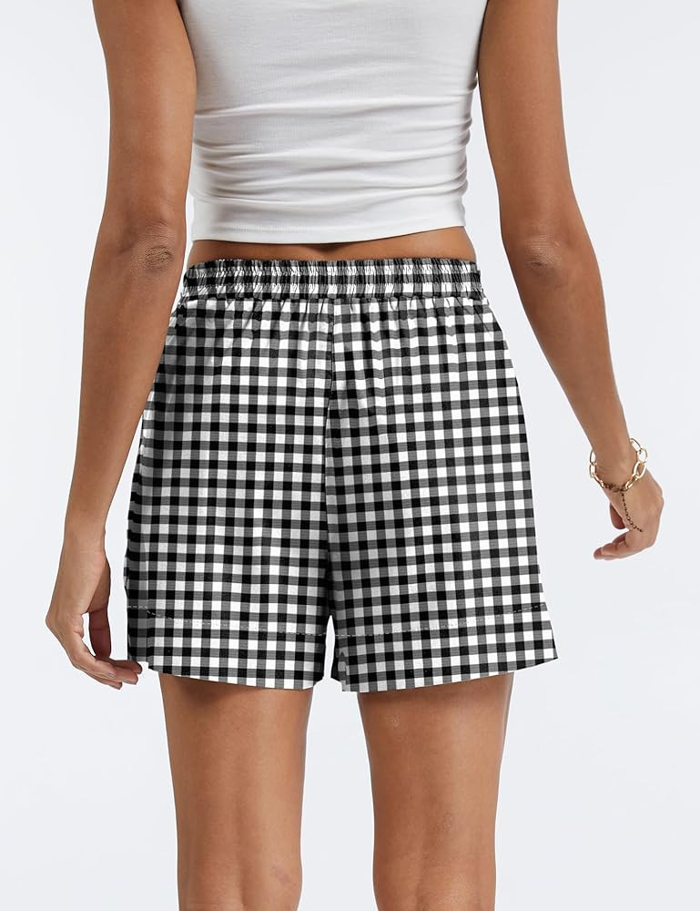 Micoson Linen Shorts for Women Casual Comfy Shorts Summer Trendy Mid Waisted Short with Pockets 2... | Amazon (US)