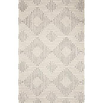 Loloi Ehren Collection Modern Geometric Area Rug, 7'-9" x 9'-9", Grey/Silver | Amazon (US)