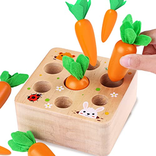 Aitbay Montessori Toys for 1 Year Old Toddlers, Carrots Harvest Shape Size Sorting Game Developmenta | Amazon (US)