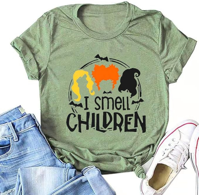 YourTops Women Hocus Pocus T-Shirt I Smell Children Shirt | Amazon (US)