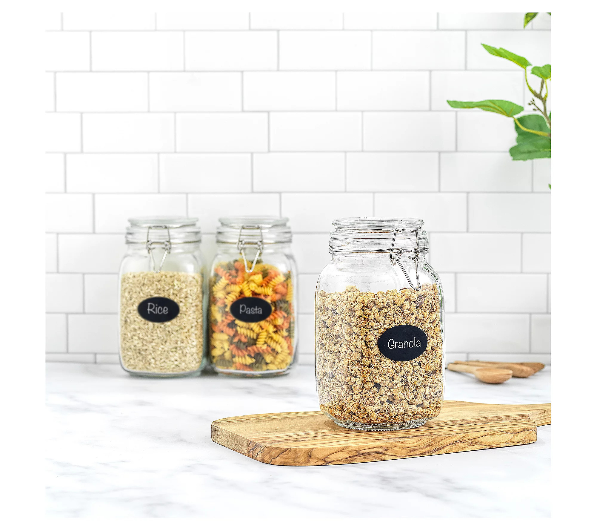 JoyJolt Glass Jars Storage Canister with Lids - 50 oz | QVC