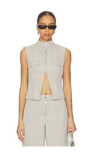 BY.DYLN Tasha Vest in Grey. - size S | Revolve Clothing (Global)