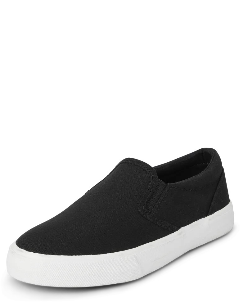 Boys Uniform Slip On Sneakers - black | The Children's Place