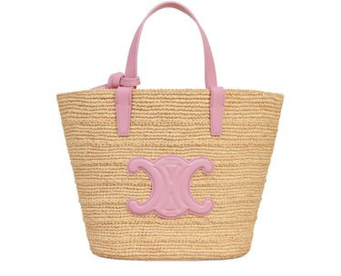 Teen supple panier in raffia and calfskin | 24S US