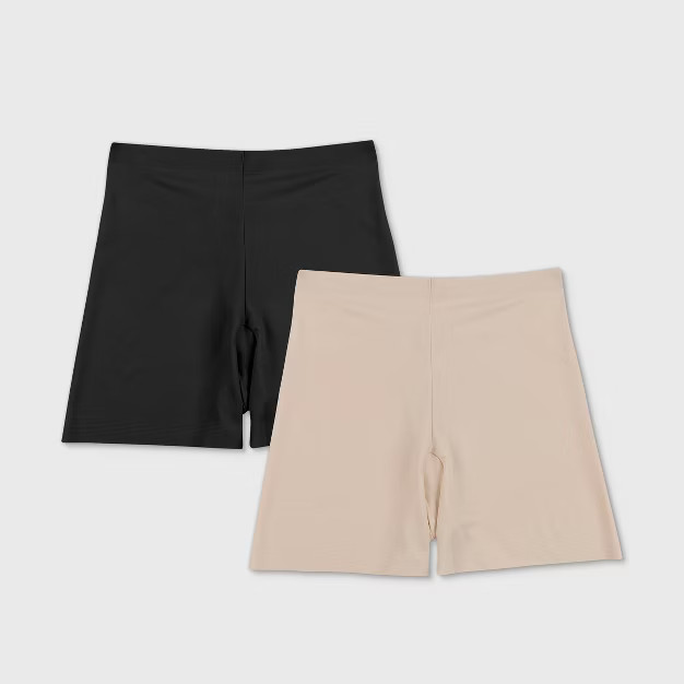 Maidenform Self Expressions 2pk Women's Shaping Girl Short – Black and Beige SES081 | Target