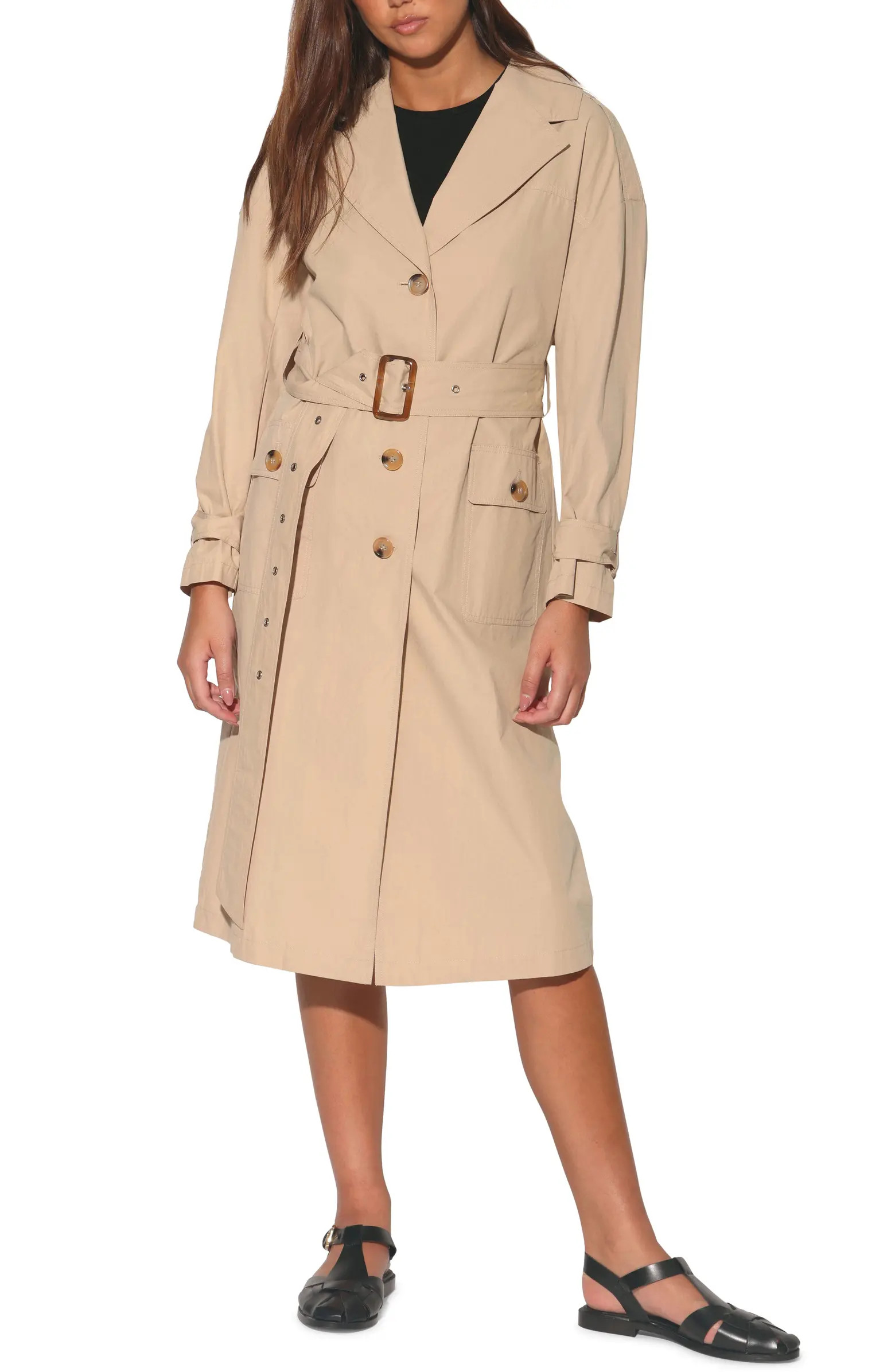 Walter Baker Ryder Belted Cotton Trench Coat | Nordstromrack | Nordstrom Rack