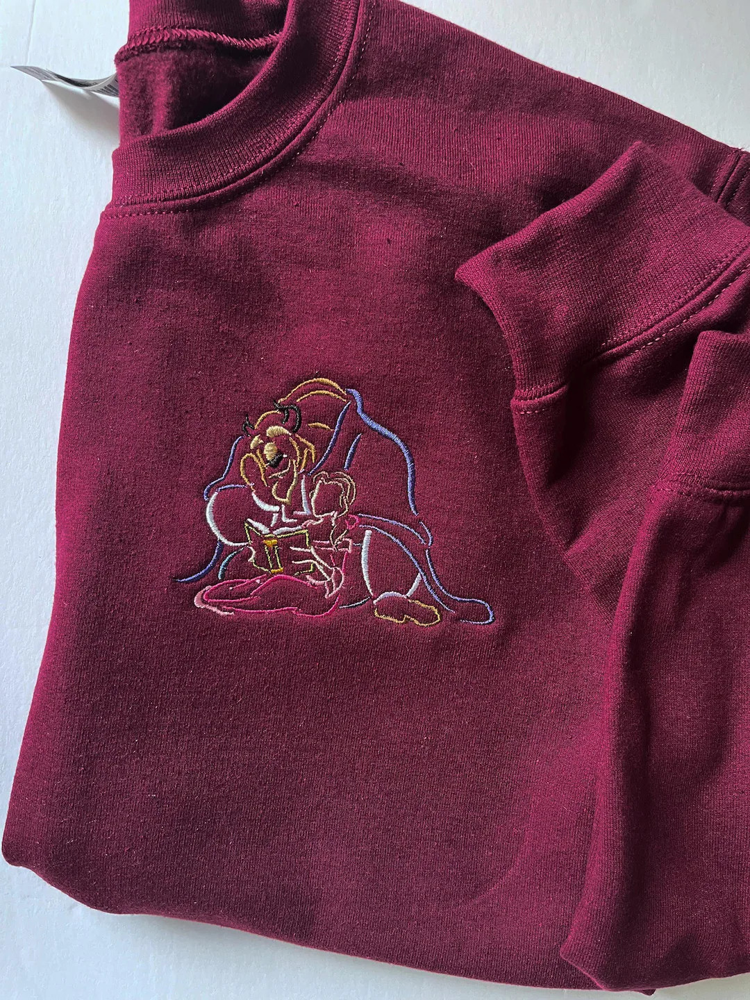 Belle and Beast Winter Embroidered Sweatshirt, Beauty and the Beast Shirt, Disney Princess, Disne... | Etsy (US)