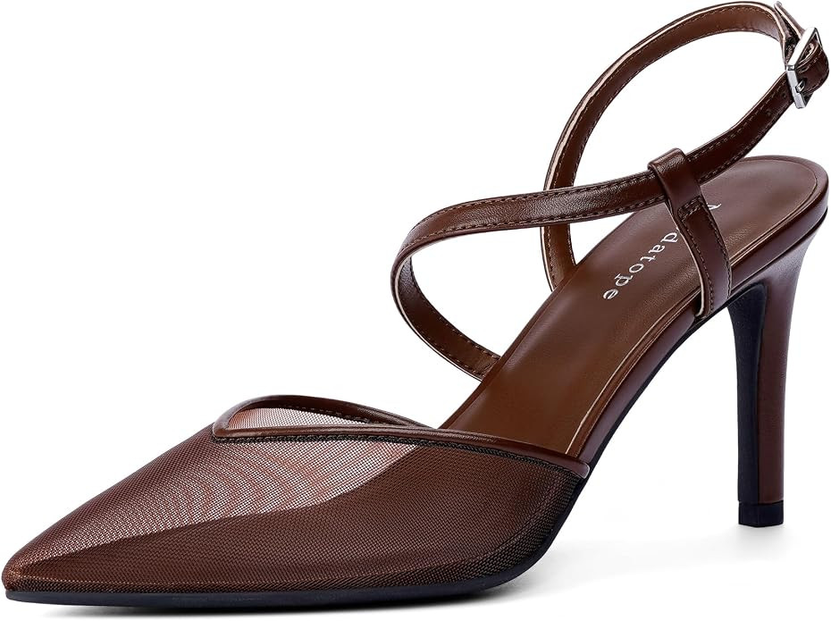 Modatope Closed Toe Heels Ankle Strap Womens Slingback Pumps | Amazon (US)