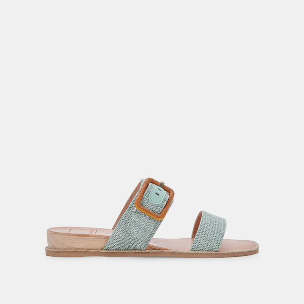 PEIO SANDALS IN MINT RAFFIA | DolceVita.com