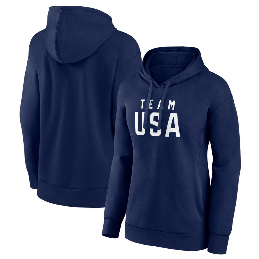 Team USA Fanatics Women's 2024 Olympics Wordmark Pullover Hoodie - Navy | Fanatics