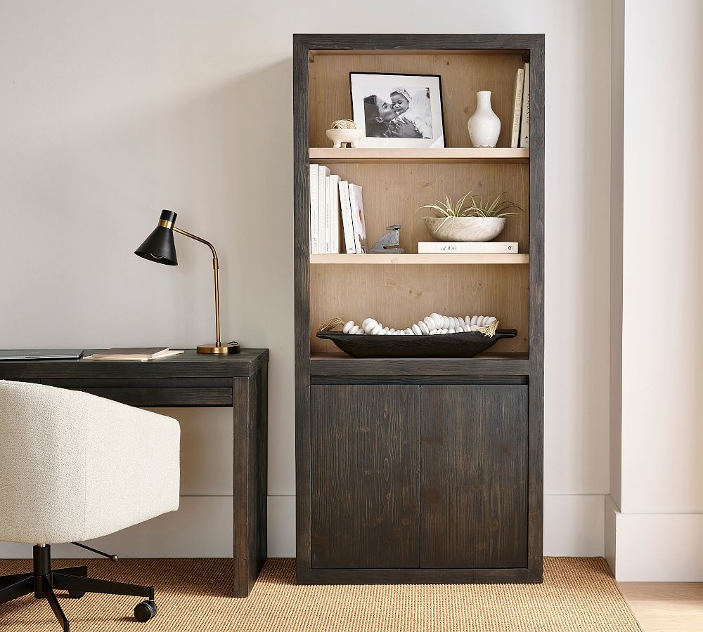 Folsom Two-Toned Bookcase with Doors (33") | Pottery Barn (US)