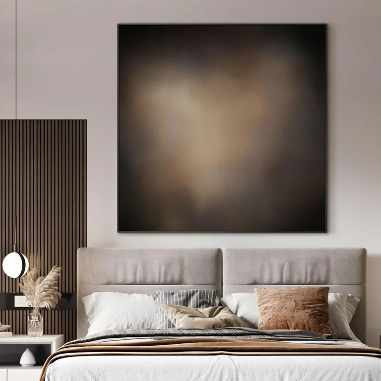 60"x60" XL Framed Wall Art - Moody Brown and Black Toned Abstract Design (Frame Assembly Required... | Walmart (US)