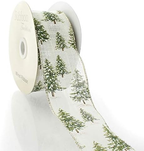 Ribbon Traditions Green Woodland Trees Wired Ribbon 2 1/2" by 10 Yards | Amazon (US)