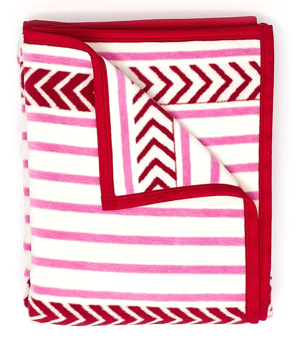 Bar Harbor Stripe Pink Blanket | ChappyWrap