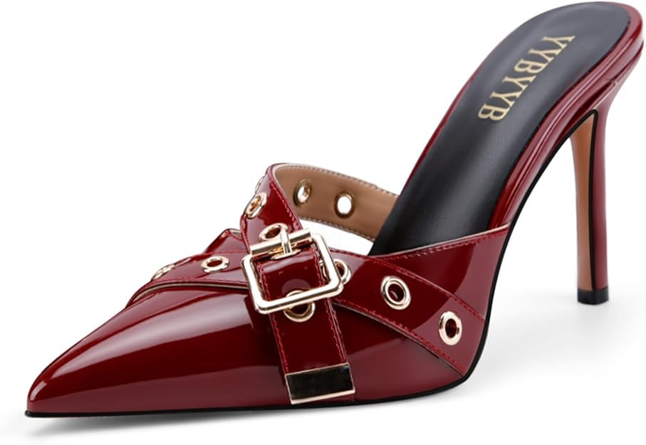 Women's High Heels Pointed Closed Toe Mule Heels Bow Studded Stiletto Heel Dress Bridal Elegant W... | Amazon (US)