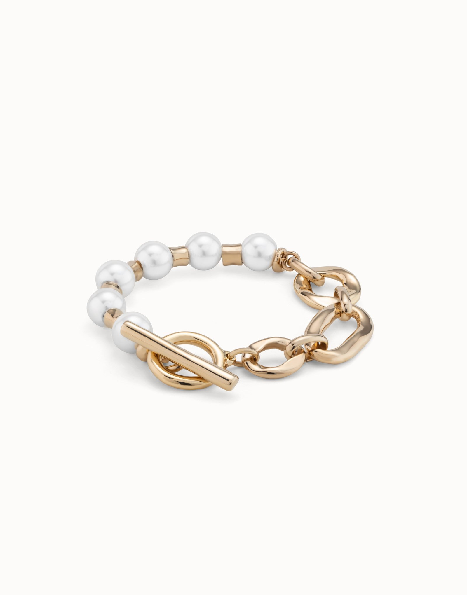 Link chain bracelet with pearls | UNOde50