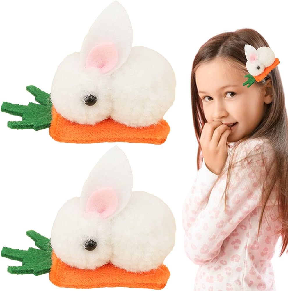 Easter Hair Claw Clips Cartoon Rabbit Ear Hairpin Plush Bunny Hair Clips, Cute Fluffy Ears Hair C... | Amazon (US)