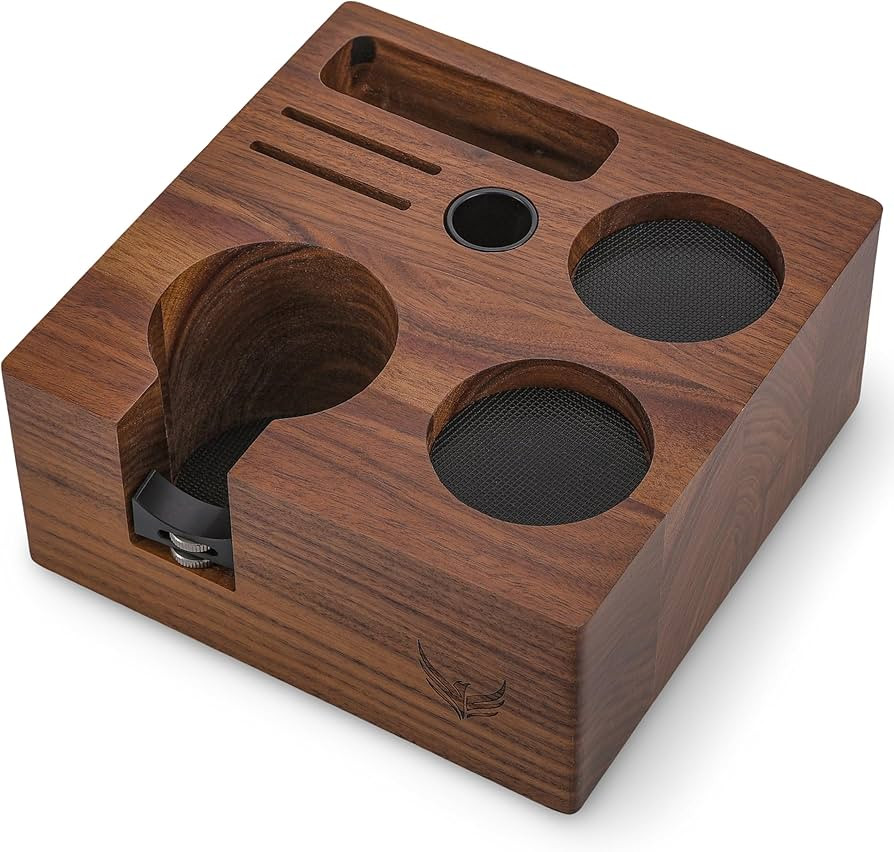 58mm Tamper Station V3 Walnut Portafilter Holder Compact Espresso Organizer with Multi Accessory ... | Amazon (US)