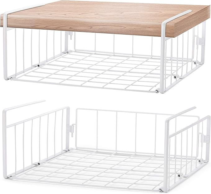 SimpleTrending Under Cabinet Organizer Shelf, 2 Pack Wire Rack Hanging Storage Baskets for Kitche... | Amazon (US)