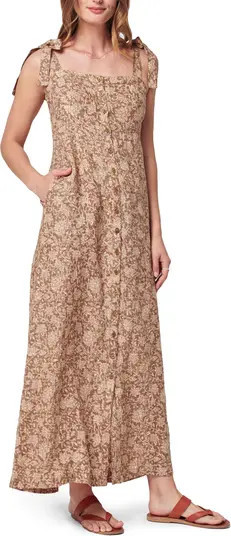 Kendall Tie Strap Linen Maxi Dress | Nordstrom