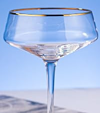 VEMACITY - Deluxe Espresso Martini Glasses Set of 4-10oz Coupe Glasses with Gold Rims for Champag... | Amazon (US)