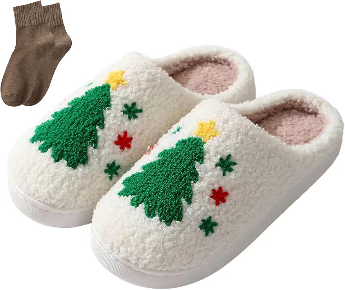 BOOUKILE Happy Face Slippers for Women Men,Retro Soft Cozy Comfy Plush Lightweight House Slippers... | Amazon (US)