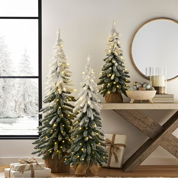 Member’s Mark Pre-Lit Frosted Tree Topiaries, Set of 3 | Sam's Club