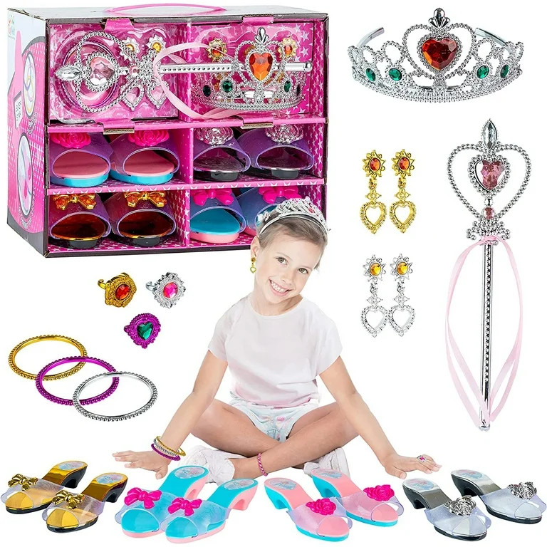 ToyVelt Princess Dress Up & Play Shoe and Jewelry Boutique (Includes 4 Pairs of Shoes + Multiple ... | Walmart (US)
