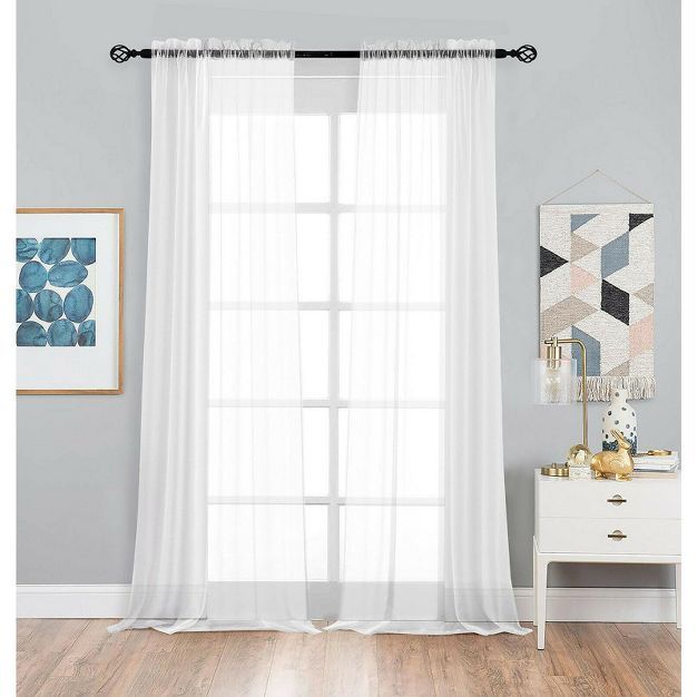 Kate Aurora Living 2 Pack Basic Home Rod Pocket Sheer Voile Window Curtains | Target