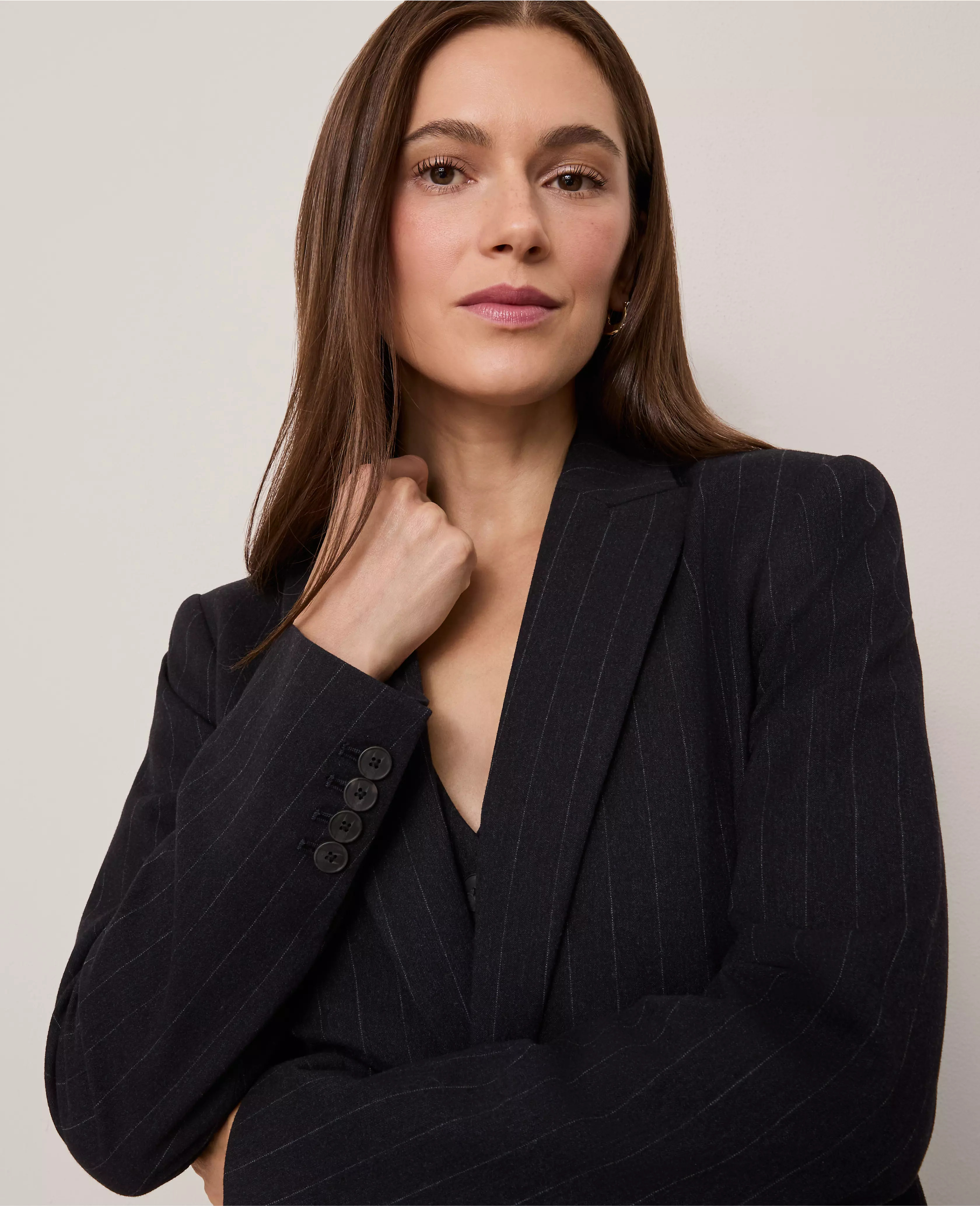 The Longline Blazer in Pinstripe | Ann Taylor