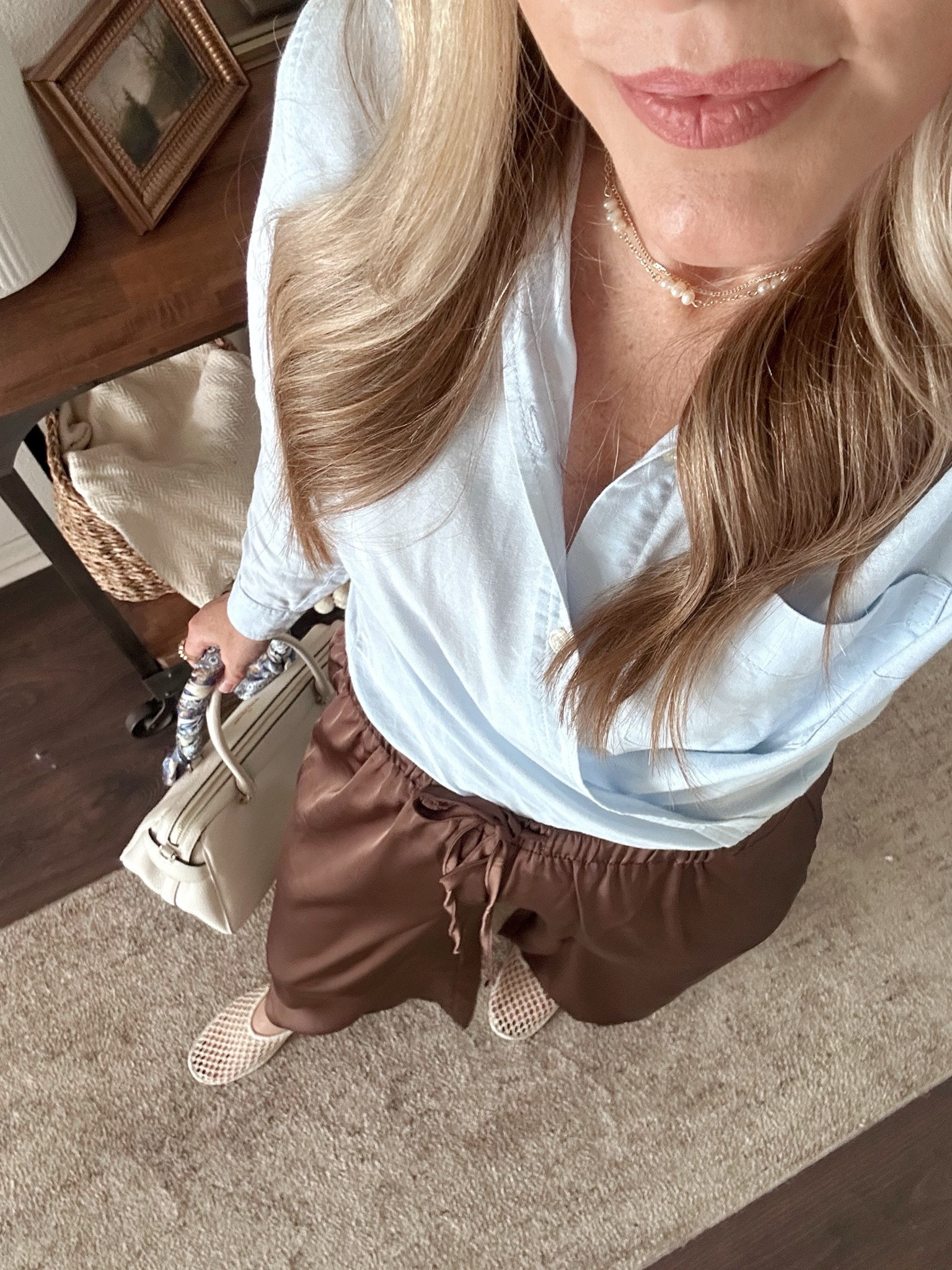Fall to spring outfit inspiration 🤎🩵🤍 I’ve had this light blue button down for 10+ years and it’s still going strong! Currently on sale for under $18!

#LTKootd #LTKSeasonal #LTKOver40
