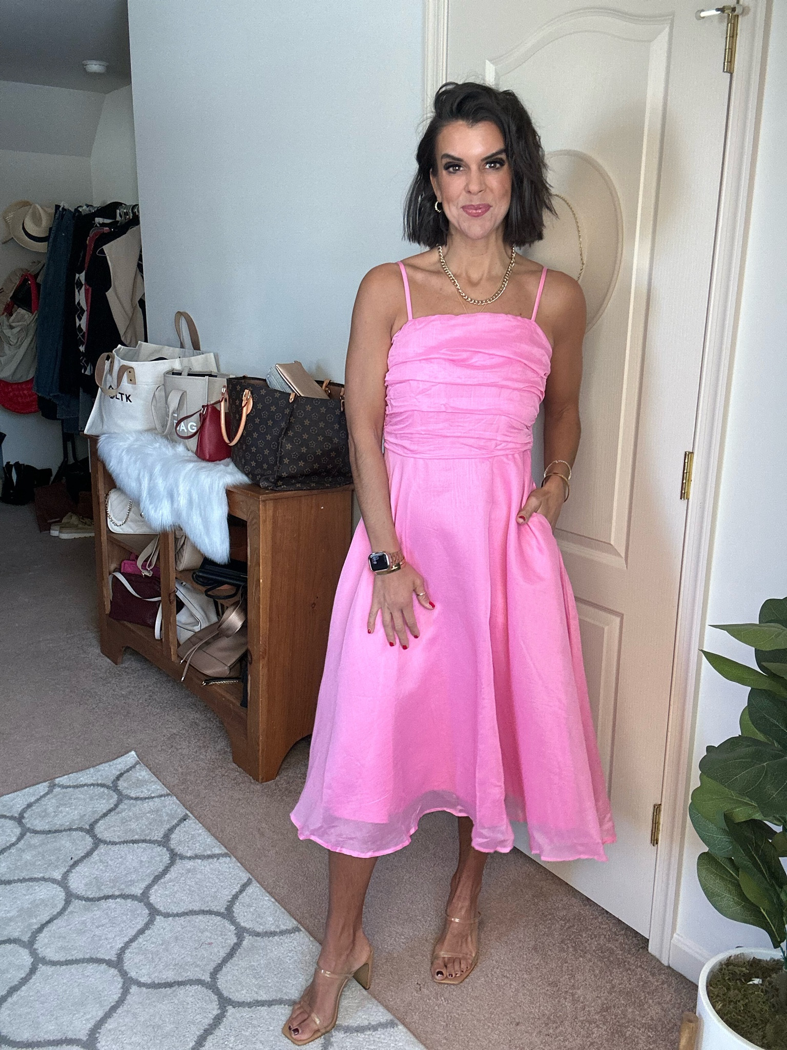 Wearing a small in the dress 

#LTKFindsUnder100 #LTKSeasonal #LTKSaleAlert