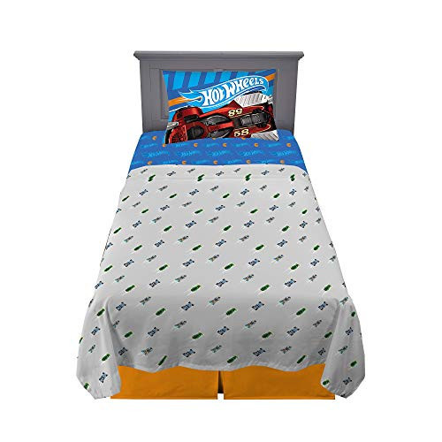 Franco Kids Bedding Super Soft Sheet Set, 3 Piece Twin Size, Hot Wheels | Amazon (US)