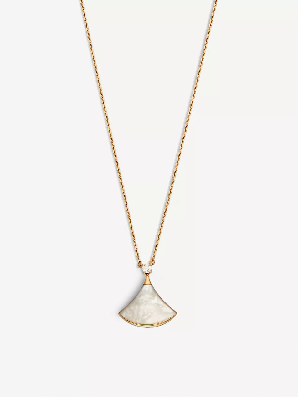 Divas’ Dream 18kt pink-gold with mother of pearl and pavé diamonds necklace | Selfridges
